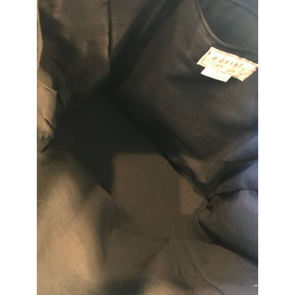 Vintage Earthly Treasures Black Cotton Tote Shoulder Bag Hemp Base - Picture 6 of 6